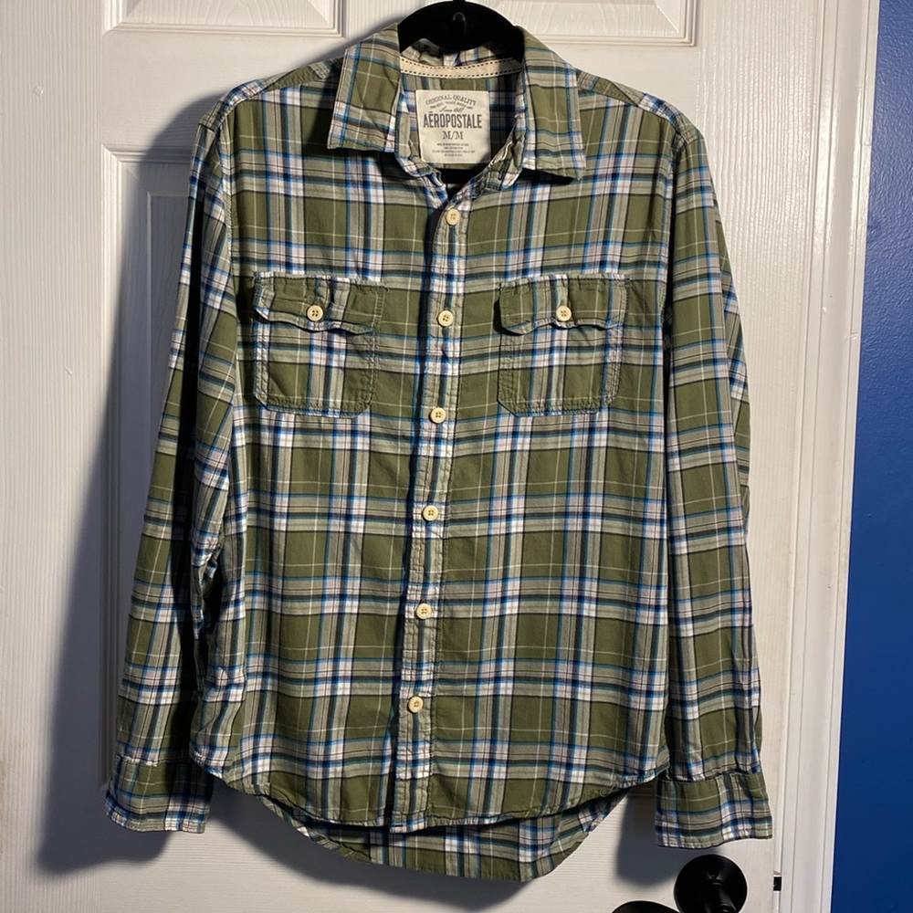 Aeropostale Flannel Button Down Men’s Shirt Medium